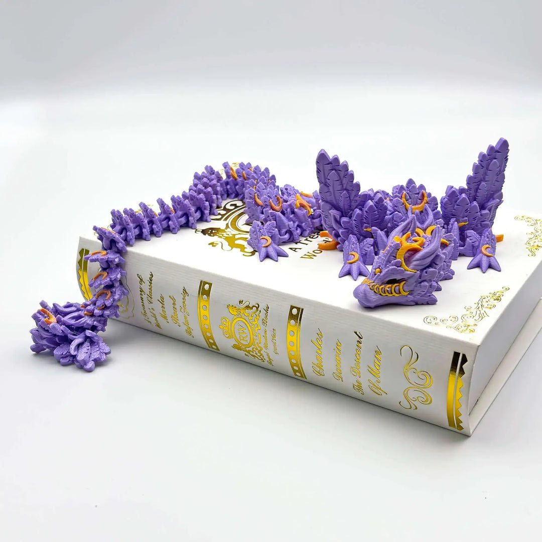 3D Printed Crescent Moon Dragon - Customizable Fantasy Decor