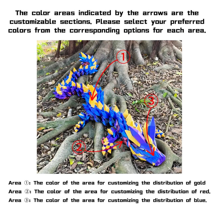 6.7 ft Giant Crystal Dragon – Customizable 3D Printed Fantasy Figurine / Decor