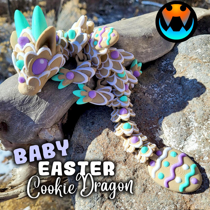 Baby Easter Cookie Dragon - Customizable 3D Printed Fantasy Dragon