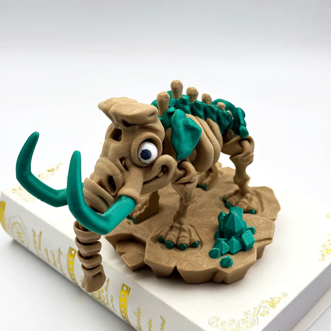 Skeleton Mammoth – Customizable 3D Printed Ice Age Fossil with Display Base