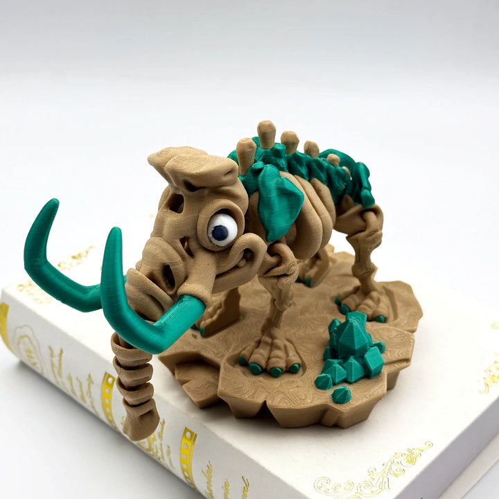 Skeleton Mammoth – Customizable 3D Printed Ice Age Fossil with Display Base