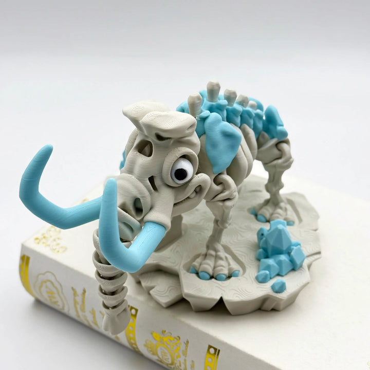 Skeleton Mammoth – Customizable 3D Printed Ice Age Fossil with Display Base