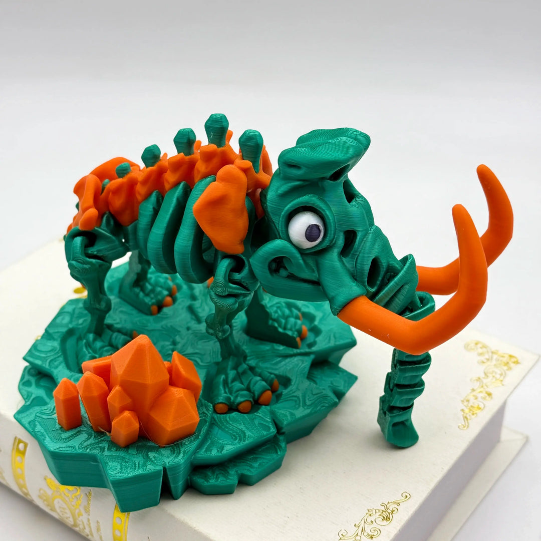 Skeleton Mammoth – Customizable 3D Printed Ice Age Fossil with Display Base