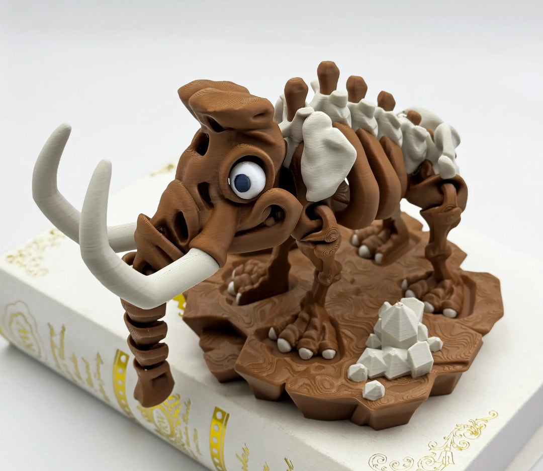Skeleton Mammoth – Customizable 3D Printed Ice Age Fossil with Display Base