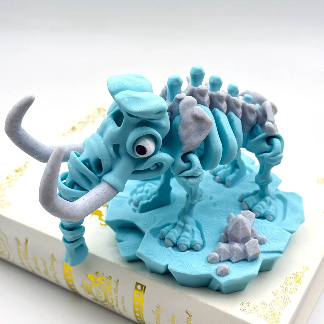 Skeleton Mammoth – Customizable 3D Printed Ice Age Fossil with Display Base