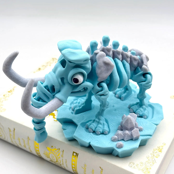 Skeleton Mammoth – Customizable 3D Printed Ice Age Fossil with Display Base
