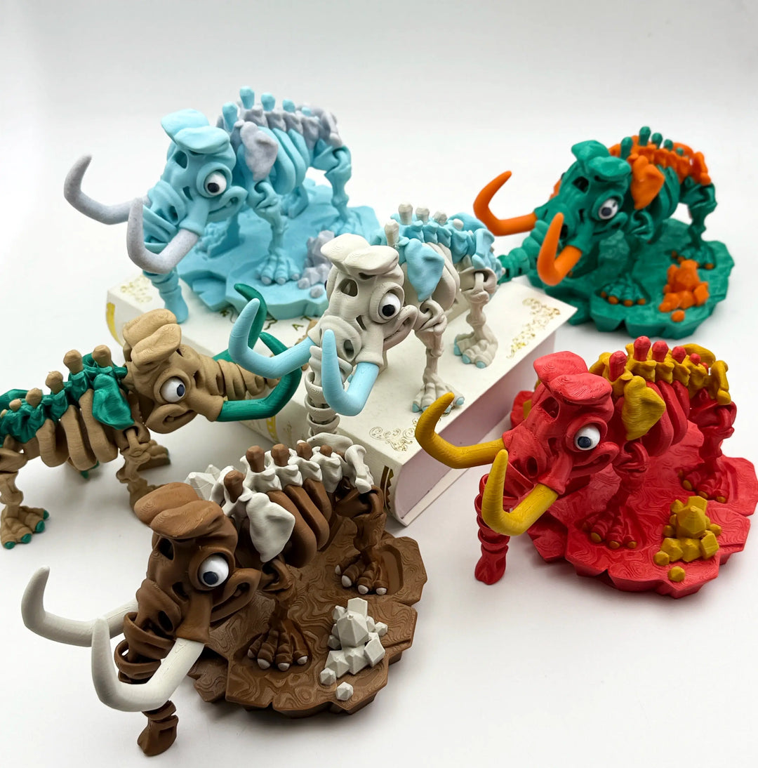 Skeleton Mammoth – Customizable 3D Printed Ice Age Fossil with Display Base