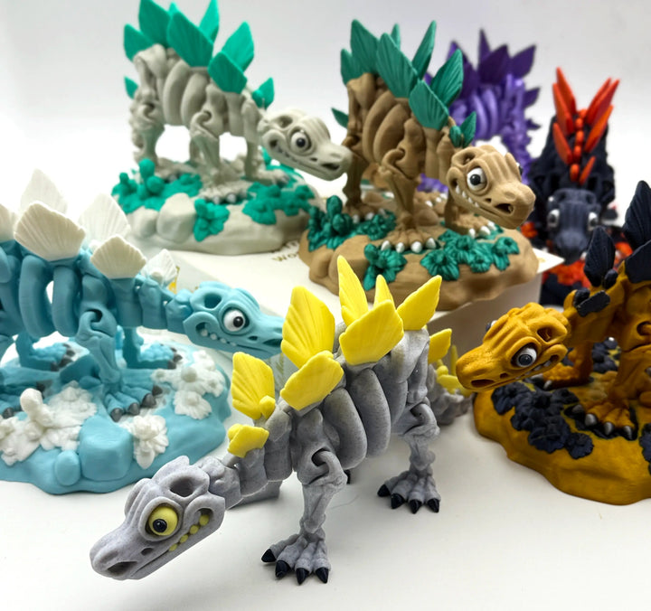 🦕 Skeleton Stegosaurus – Customizable 3D Printed Dino Fossil Model