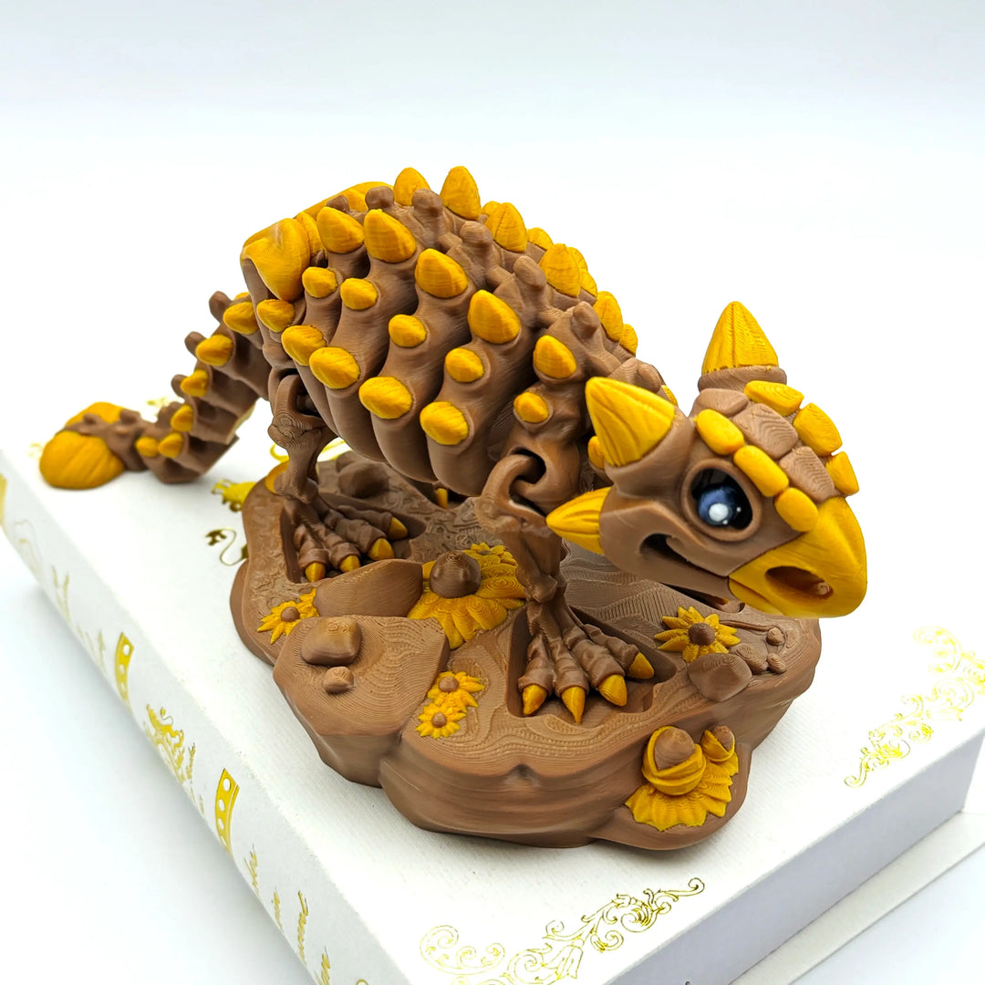 🦕 Skeleton Ankylosaurus – Customizable 3D Printed Fantasy Dinosaur with Display Base