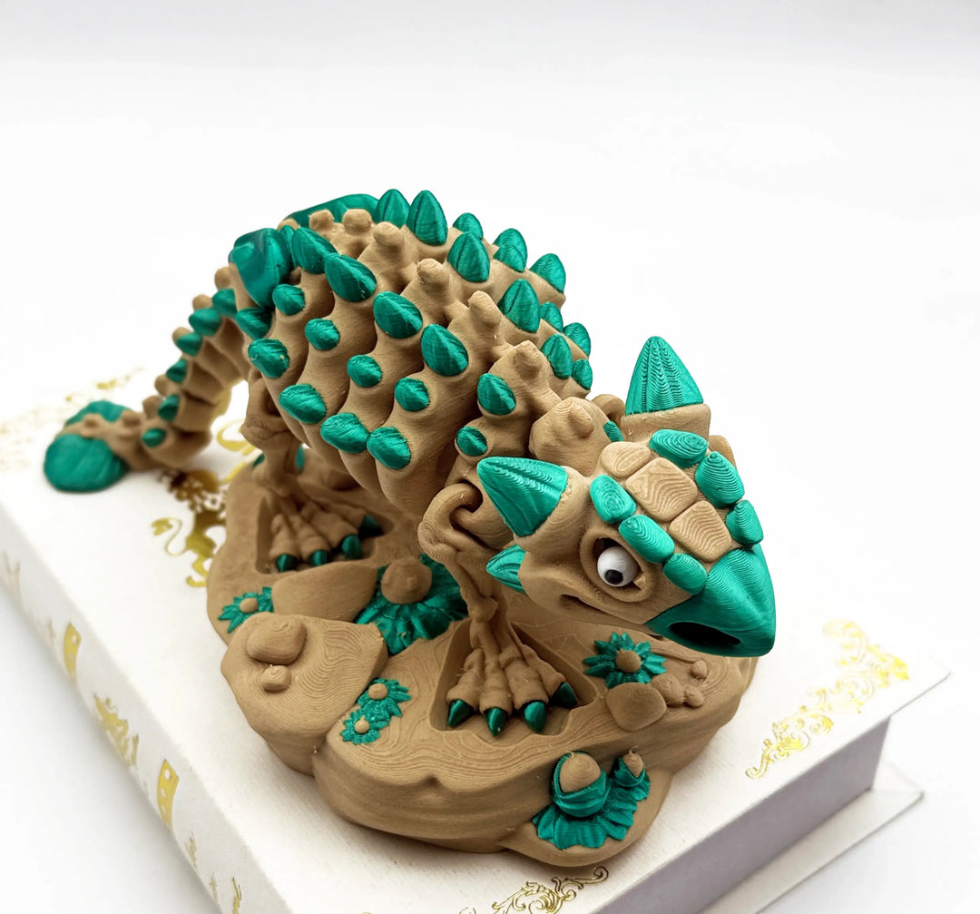 🦕 Skeleton Ankylosaurus – Customizable 3D Printed Fantasy Dinosaur with Display Base