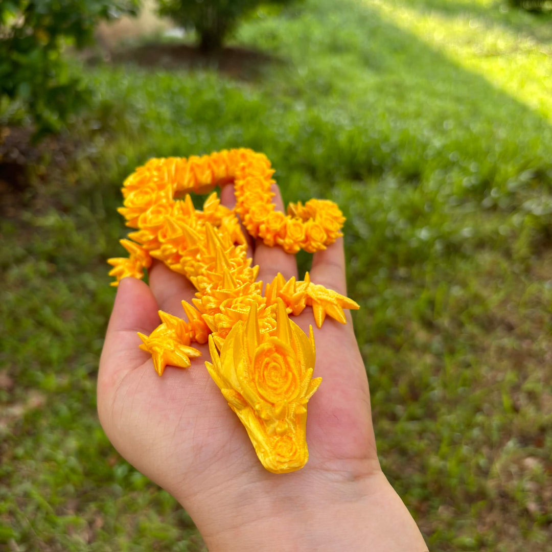 Eco-Friendly 3D Printed Rose Dragon – Flexible PLA Sensory Toy | Fantasy Gift & Home Decor