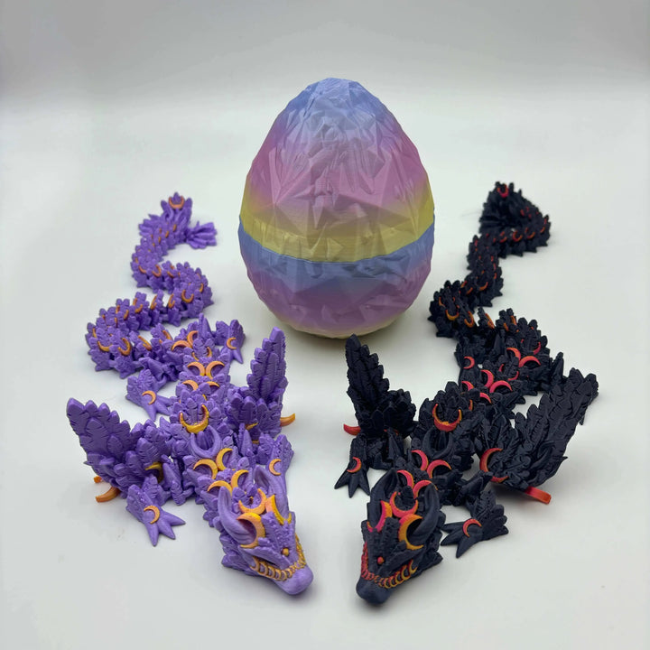 3D Printed Crescent Moon Dragon - Customizable Fantasy Decor