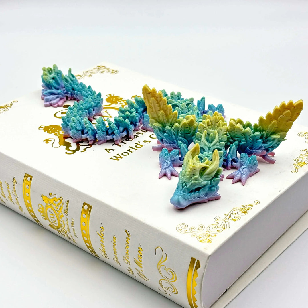 3D Printed Crescent Moon Dragon - Customizable Fantasy Decor