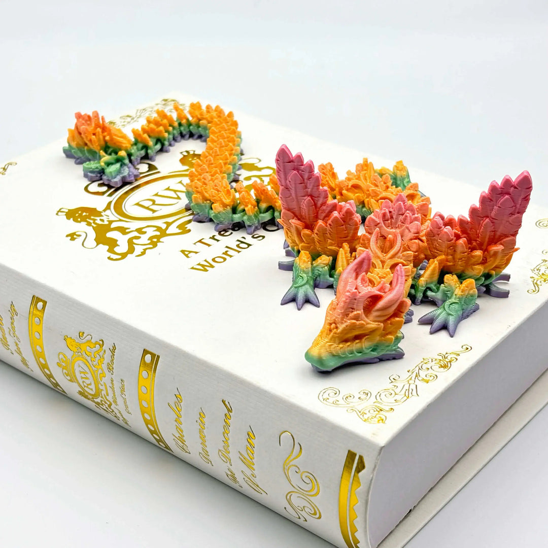 3D Printed Crescent Moon Dragon - Customizable Fantasy Decor