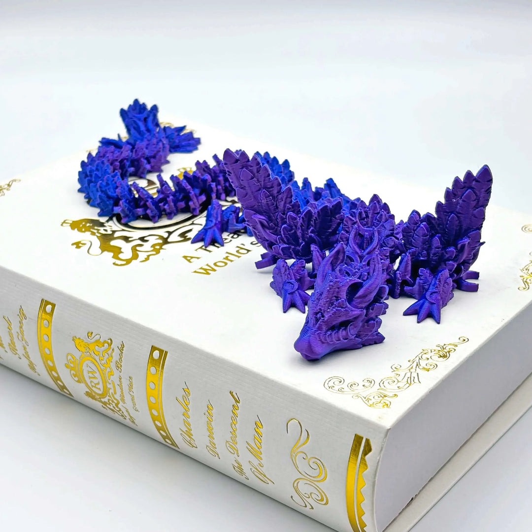 3D Printed Crescent Moon Dragon - Customizable Fantasy Decor