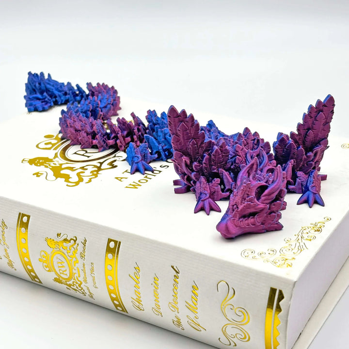 3D Printed Crescent Moon Dragon - Customizable Fantasy Decor