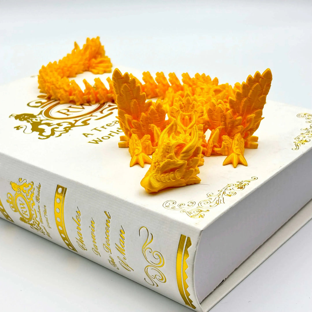 3D Printed Crescent Moon Dragon - Customizable Fantasy Decor