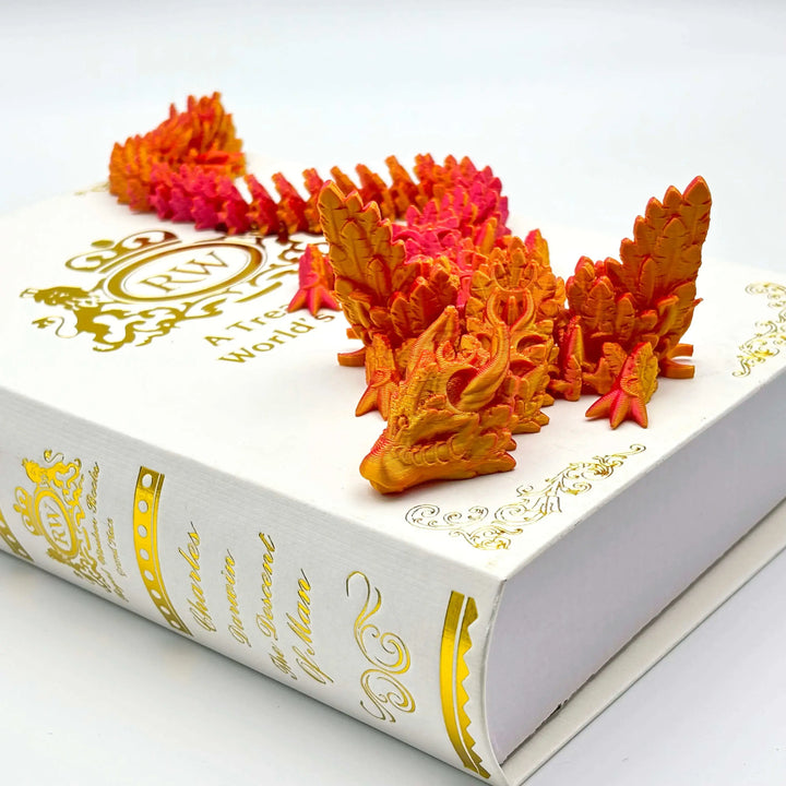 3D Printed Crescent Moon Dragon - Customizable Fantasy Decor