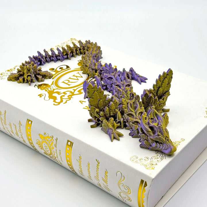 3D Printed Crescent Moon Dragon - Customizable Fantasy Decor