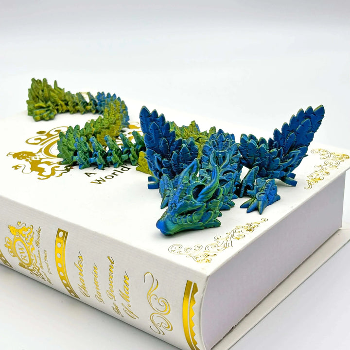3D Printed Crescent Moon Dragon - Customizable Fantasy Decor