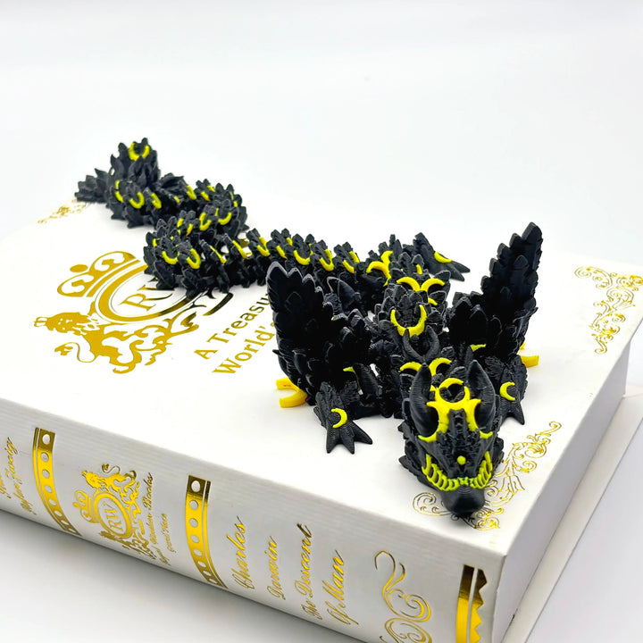 3D Printed Crescent Moon Dragon - Customizable Fantasy Decor