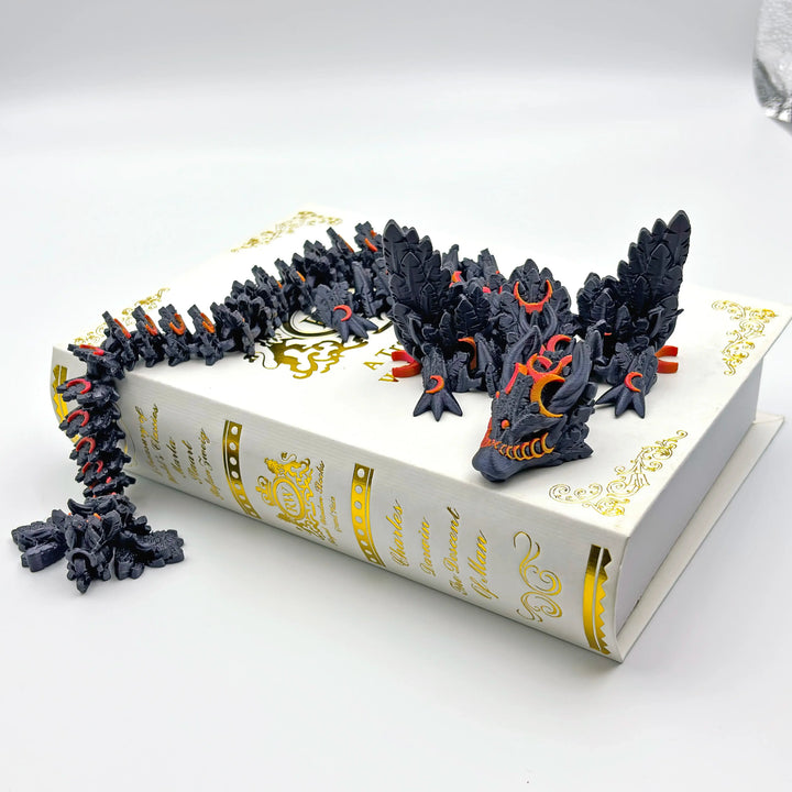 3D Printed Crescent Moon Dragon - Customizable Fantasy Decor
