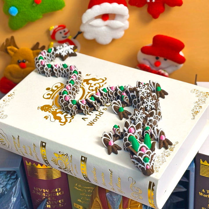 Gingerbread-Inspired Dragon – Customizable, Cozy Fantasy Figurine in 70+ Colors