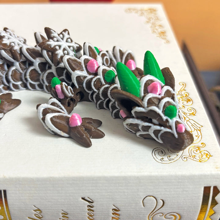 Gingerbread-Inspired Dragon – Customizable, Cozy Fantasy Figurine in 70+ Colors