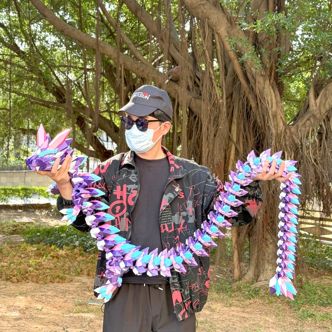 6.7 ft Giant Crystal Dragon – Customizable 3D Printed Fantasy Figurine / Decor