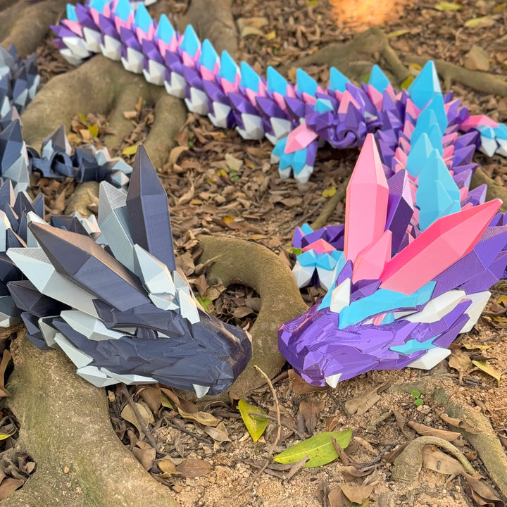 6.7 ft Giant Crystal Dragon – Customizable 3D Printed Fantasy Figurine / Decor