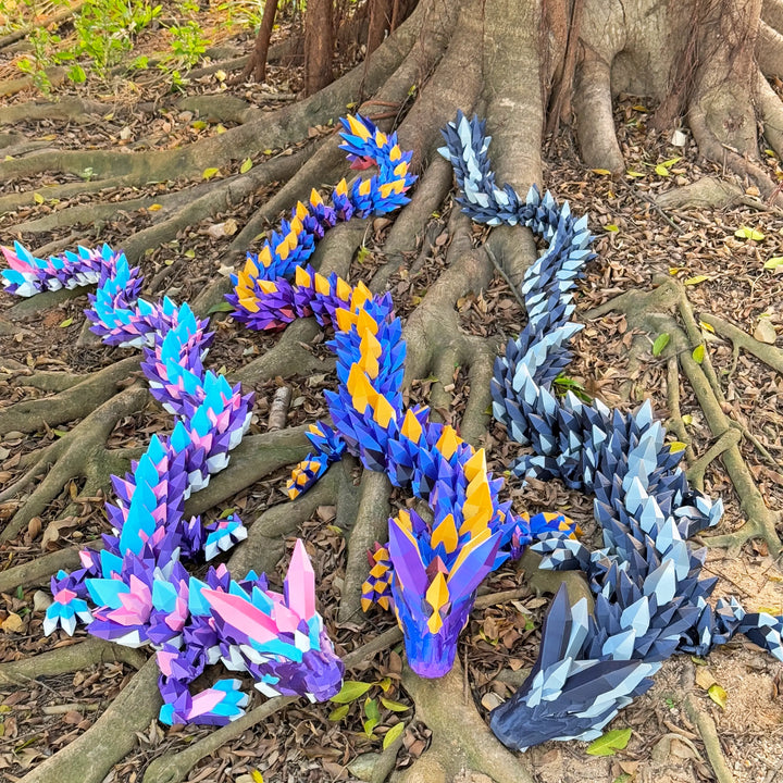 6.7 ft Giant Crystal Dragon – Customizable 3D Printed Fantasy Figurine / Decor