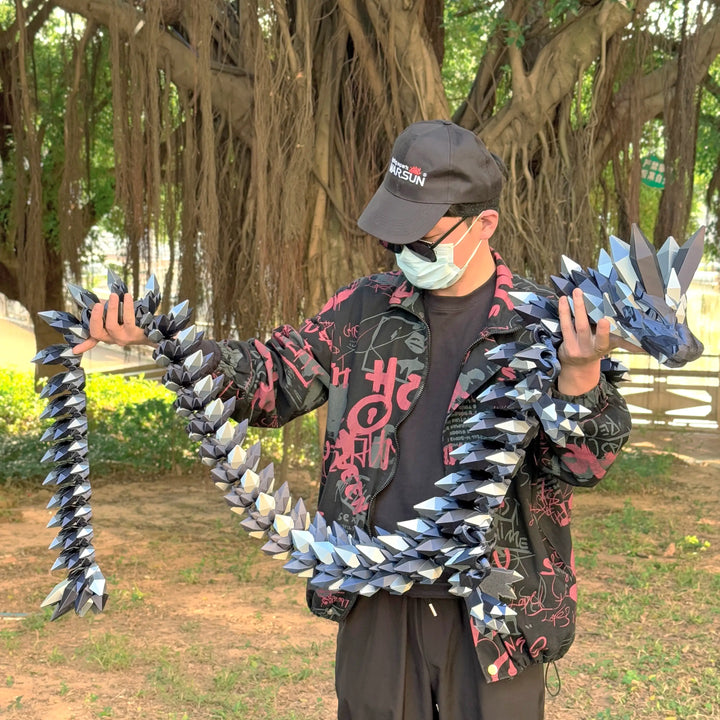6.7 ft Giant Crystal Dragon – Customizable 3D Printed Fantasy Figurine / Decor
