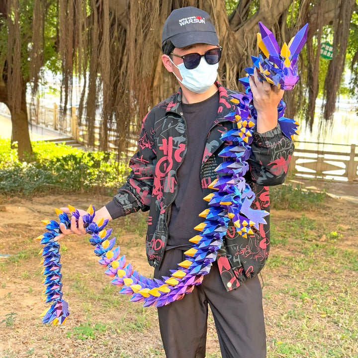 6.7 ft Giant Crystal Dragon – Customizable 3D Printed Fantasy Figurine / Decor