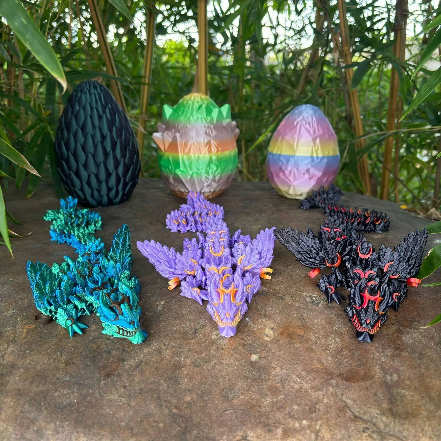 Dragón lunar articulado impreso en 3D: diseño flexible con bisagras, juguete antiestrés de fantasía único y decoración para el hogar