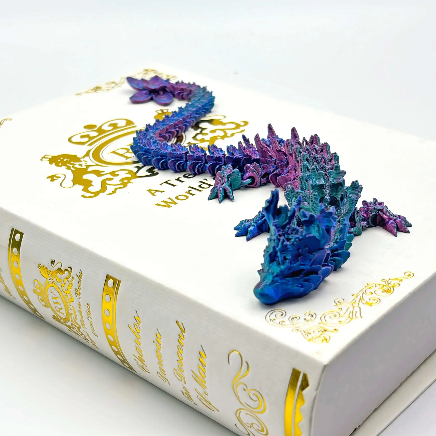 Dragón Sakura articulado impreso en 3D: diseño con bisagras, juguete de fantasía único, decoración del hogar, figura, coleccionable y juguete