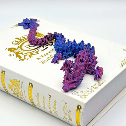 Dragón Sakura articulado impreso en 3D: diseño con bisagras, juguete de fantasía único, decoración del hogar, figura, coleccionable y juguete