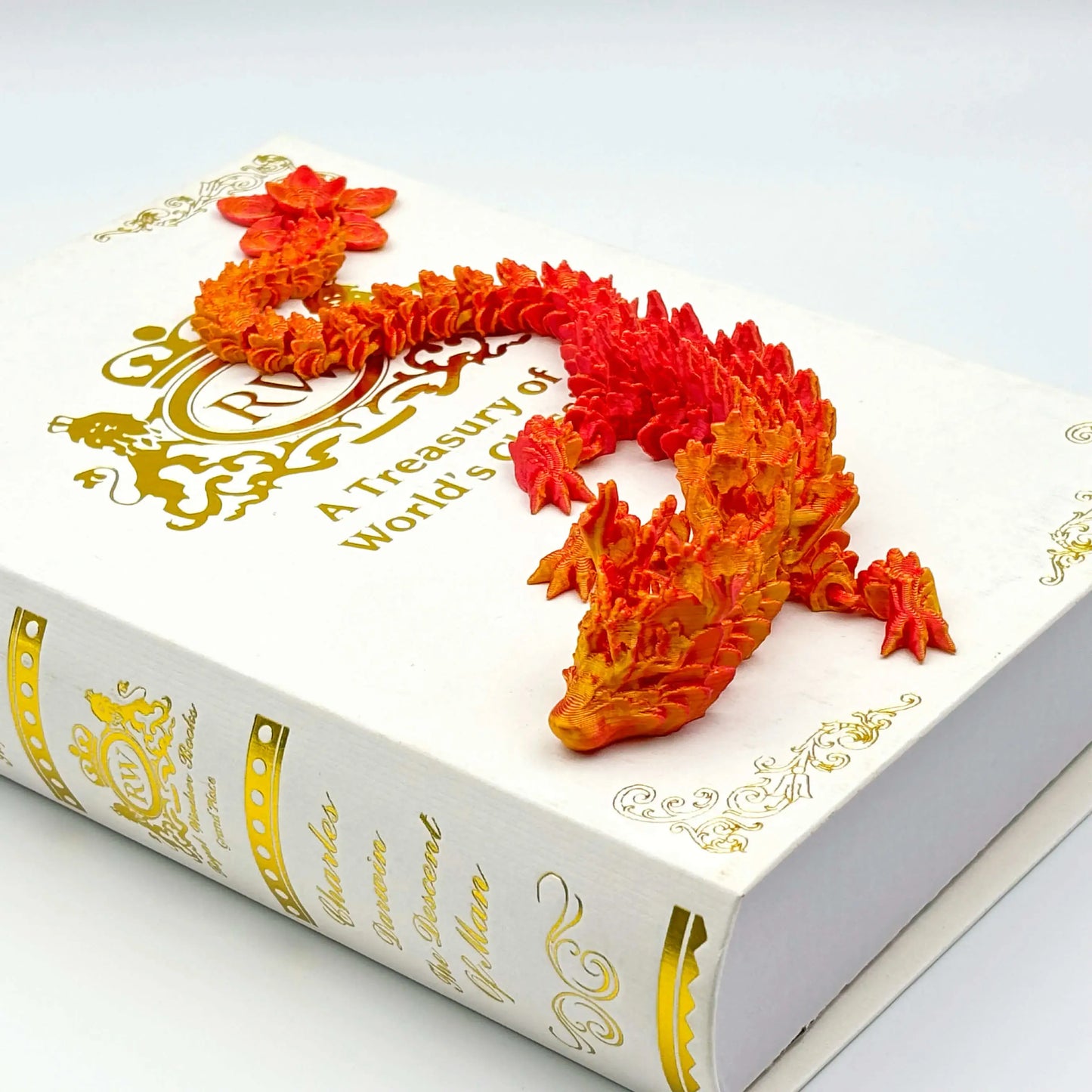 Dragón Sakura articulado impreso en 3D: diseño con bisagras, juguete de fantasía único, decoración del hogar, figura, coleccionable y juguete