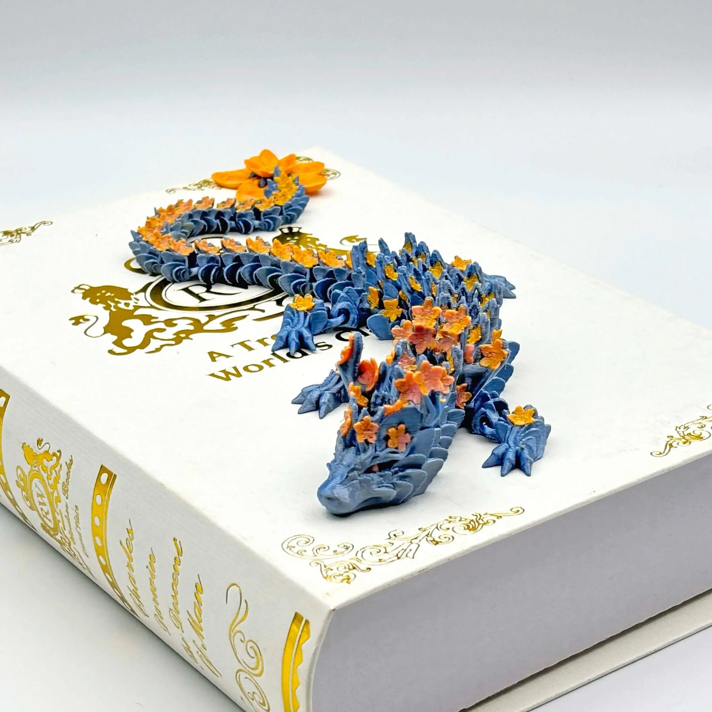 Dragón Sakura articulado impreso en 3D: diseño con bisagras, juguete de fantasía único, decoración del hogar, figura, coleccionable y juguete