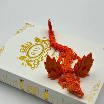 3D Printed Rose Wyvern - Customizable, Elegant, Eco-Friendly PLA Decor, Safe Material, Fantasy Dragon Figurine, Collectible, Unique Gift Idea