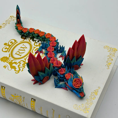 3D Printed Rose Wyvern - Customizable, Elegant, Eco-Friendly PLA Decor, Safe Material, Fantasy Dragon Figurine, Collectible, Unique Gift Idea