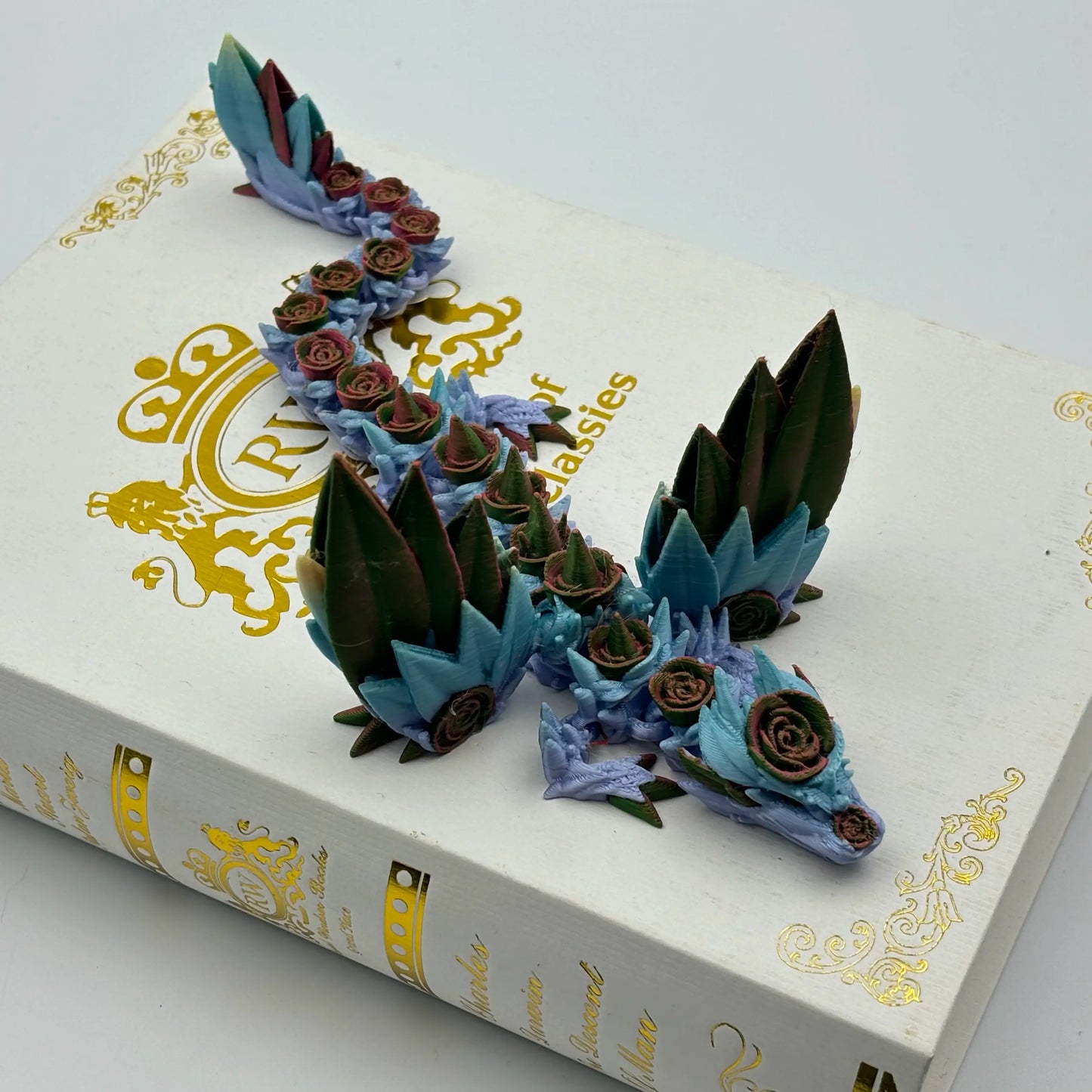 3D Printed Rose Wyvern - Customizable, Elegant, Eco-Friendly PLA Decor, Safe Material, Fantasy Dragon Figurine, Collectible, Unique Gift Idea