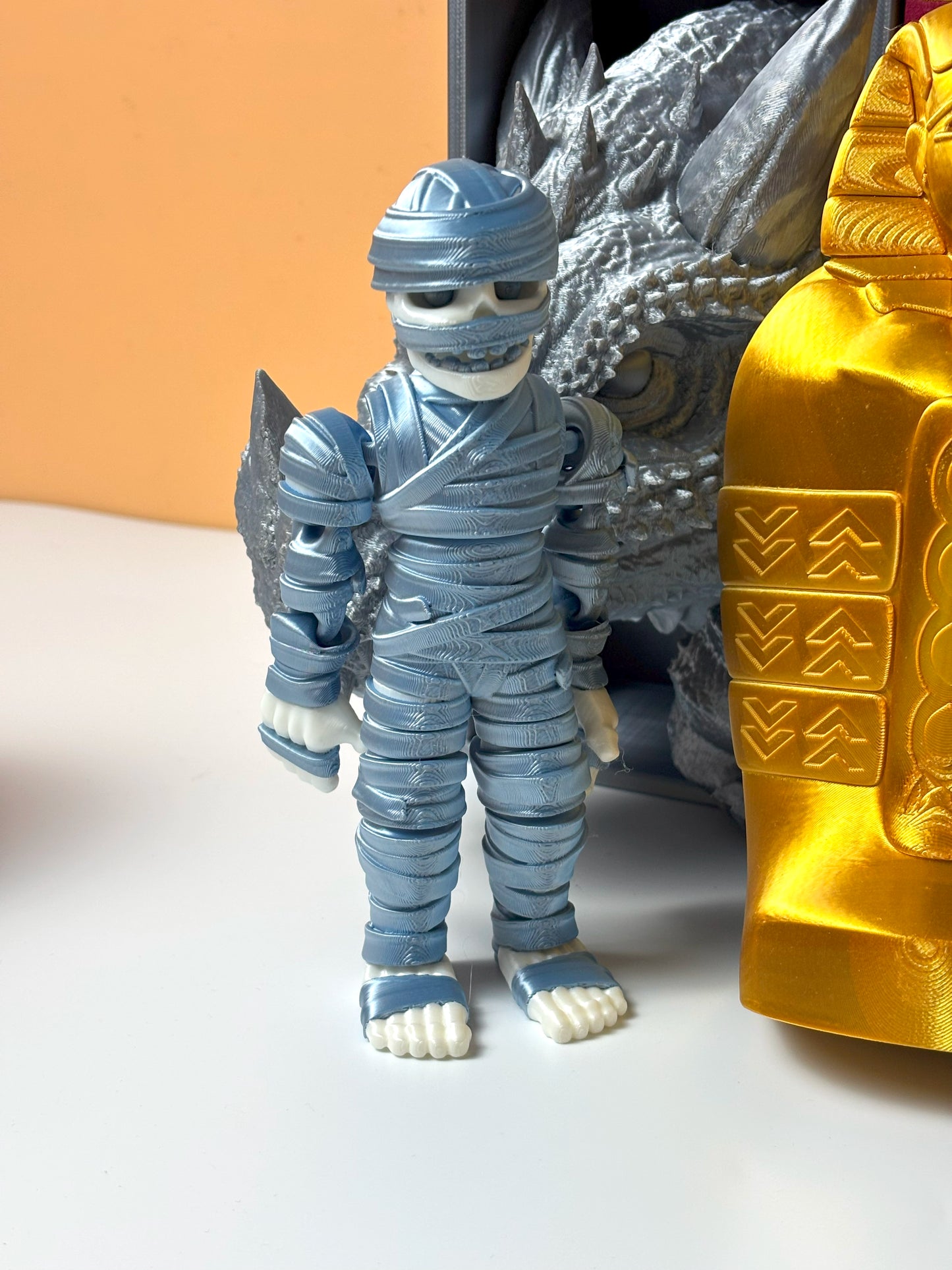 3D Printed Mummy with Sarcophagus - Eco-Friendly Collectible