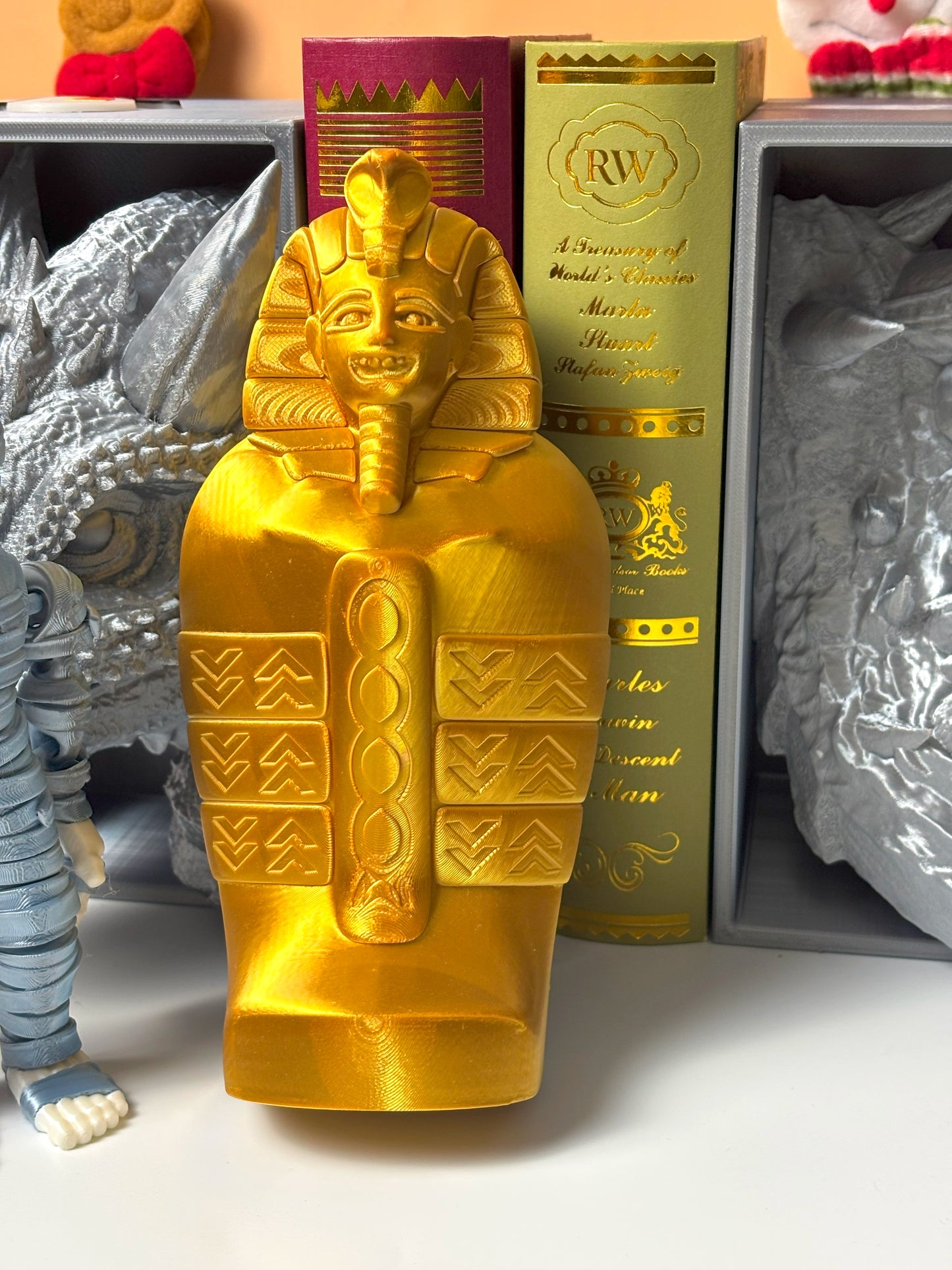 3D Printed Mummy with Sarcophagus - Eco-Friendly Collectible