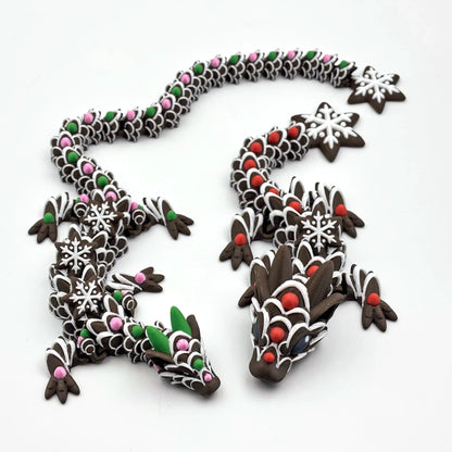 3D Printed Baby Gingerbread Dragon - Customizable Colors, Adorable Design, Perfect for Gifting!