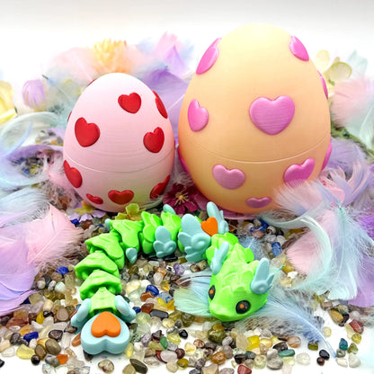 Heart Egg and Cupid Snake - Customizable 3D Printed Fantasy Set