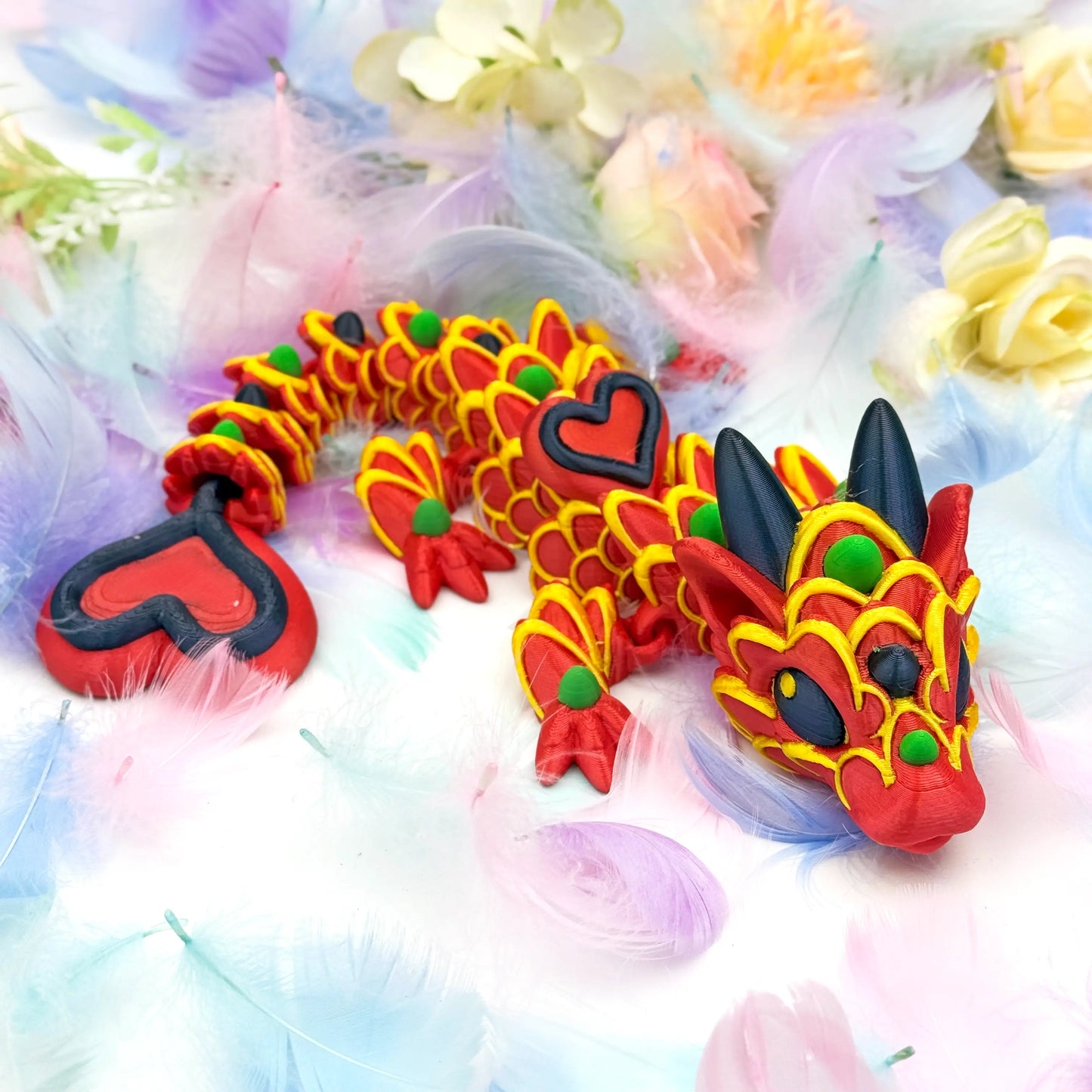 Baby Heart Cookie Dragon - Customizable 3D Printed Fantasy Dragon