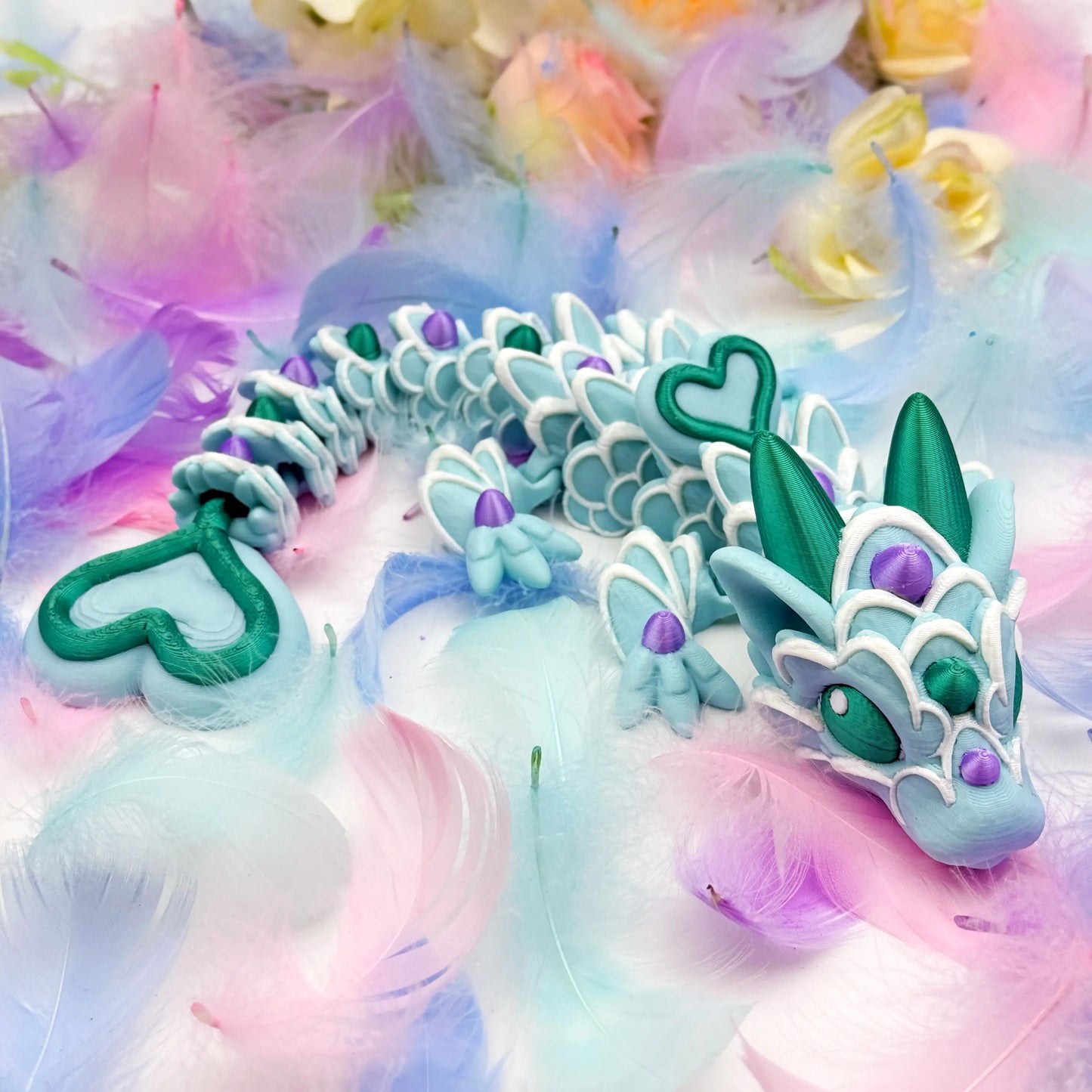 Baby Heart Cookie Dragon - Customizable 3D Printed Fantasy Dragon