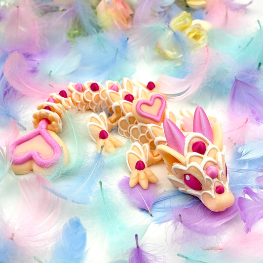 Baby Heart Cookie Dragon - Customizable 3D Printed Fantasy Dragon