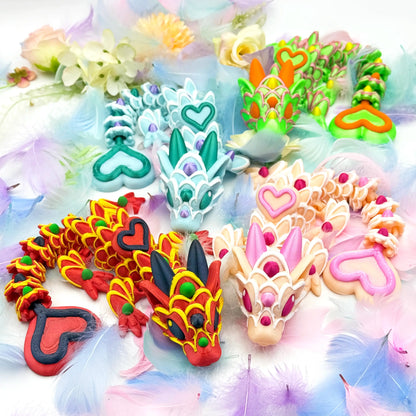 Baby Heart Cookie Dragon - Customizable 3D Printed Fantasy Dragon