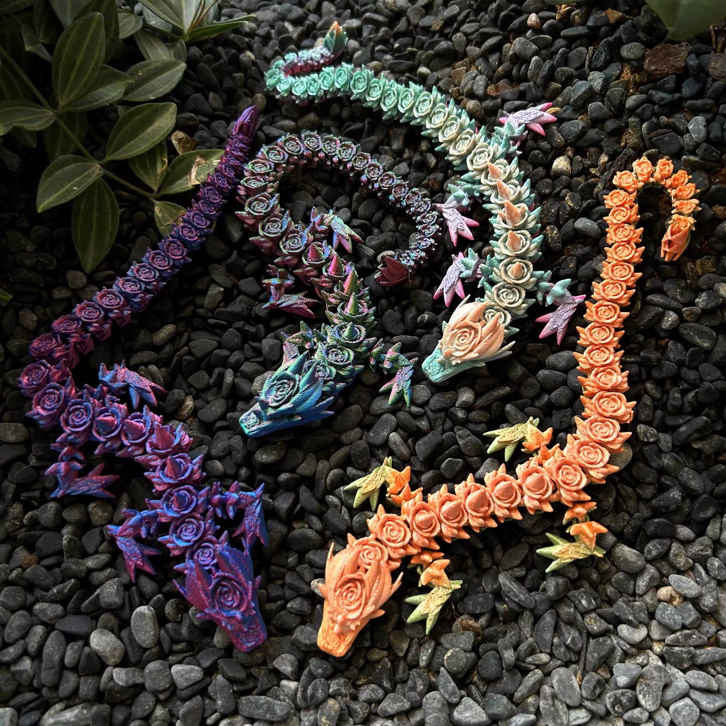 Eco-Friendly 3D Printed Rose Dragon – Flexible PLA Sensory Toy | Fantasy Gift & Home Decor